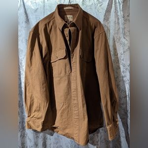 Men’s Large (L) Tall Stonewash Canvas Button Down Long Sleeve by Cabelas